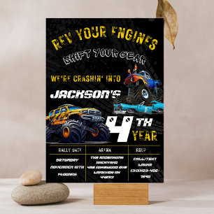 Editable Monster Truck Birthday Party Invitation