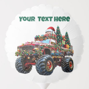 Editable Monster Truck Christmas Balloon