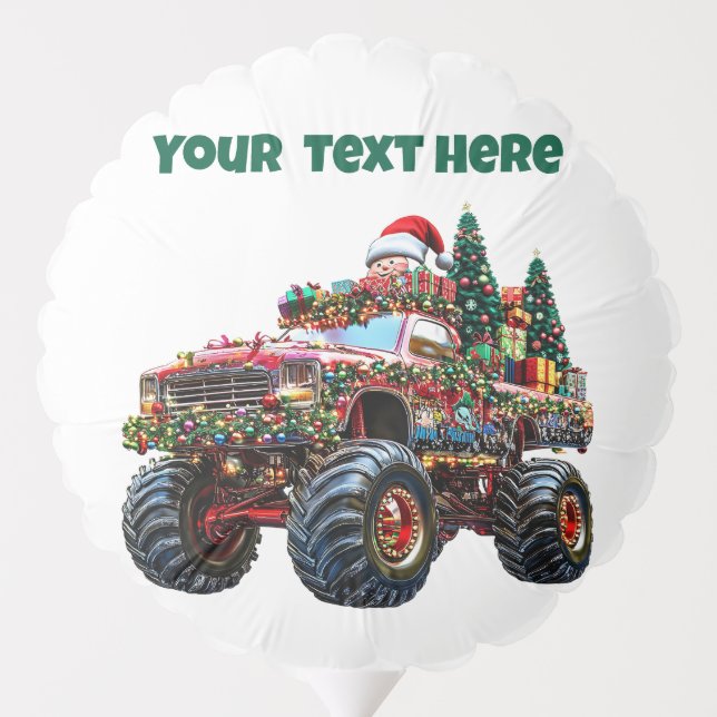 Editable Monster Truck Christmas Balloon (Back)