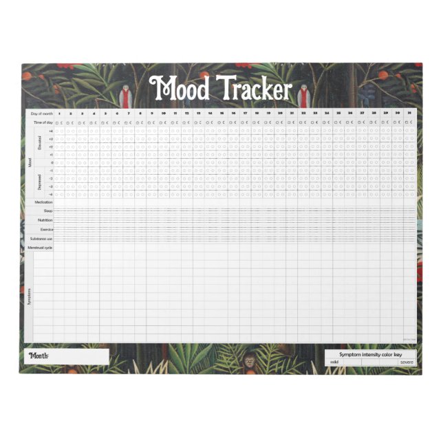 Editable Mood Tracker Journal Notepad (Front)