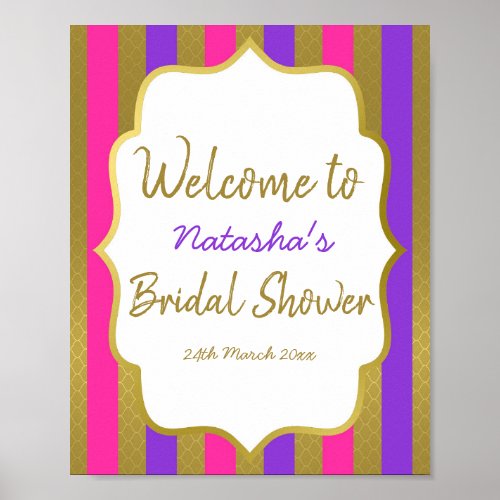 Editable Moroccan Party Welcome Sign 8x10