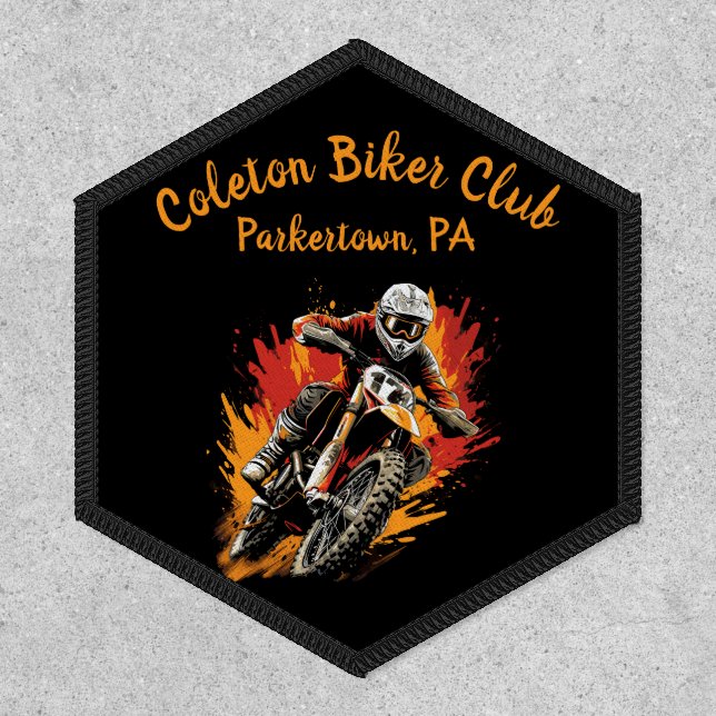 Editable Motorcycle Biker Club Black Patch (Front)