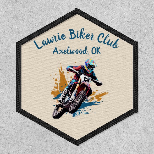 Editable Motorcycle Biker Club Patch (Front)