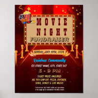 Editable movie night fundraiser flyer
