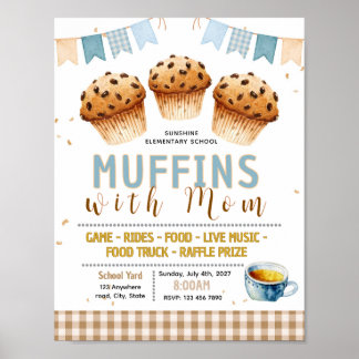 Editable muffin with mom fundraiser flyer poster