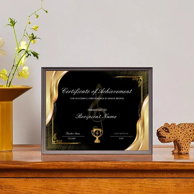 Editable Music Certificate of Achievement Award (Editable Music Certificate of Achievement Award)