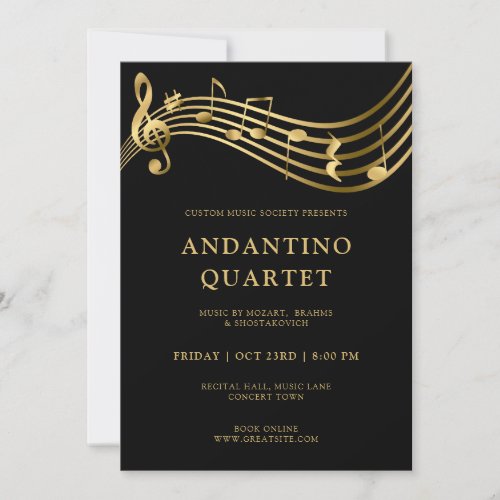 Editable Music Concert Template Elegant Invitation