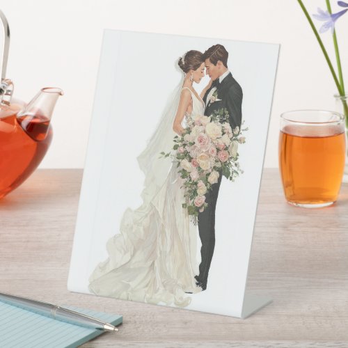 Editable Muslim Nikah Invitation - White Red Royal Pedestal Sign
