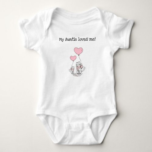 Editable My Auntie Loves Me Cats With Hearts Baby Bodysuit
