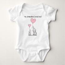 Editable My Grandma Loves Me Elephants Baby Bodysuit Editable My Grandma Loves Me Elephants Baby Bodysuit
