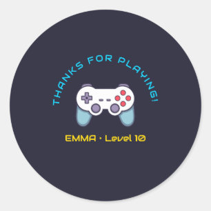 Editable Name Age Gamer Party Sticker