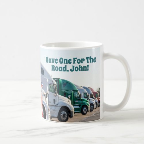 Editable Name Big Rig 18 Wheeler Truck Driver Coffee Mug