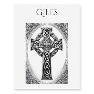 Editable Name Celtic Cross Temporary Tattoos