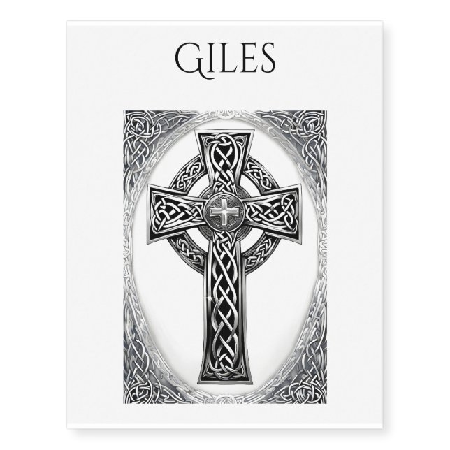 Editable Name Celtic Cross Temporary Tattoos (Front)
