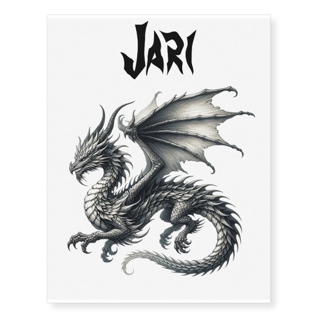 Editable Name Dragon Temporary Tattoos (Front)