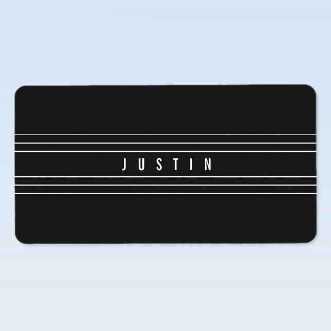 Editable Name & Geometric Stripes | Black & White Label (Creator Uploaded)