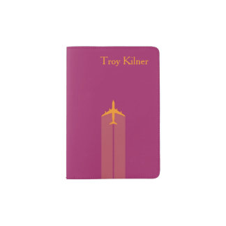Editable Name Initials Airplane Passport Holder