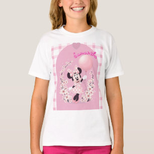 Editable name Minnie mouse Pink basic girl T Shirt