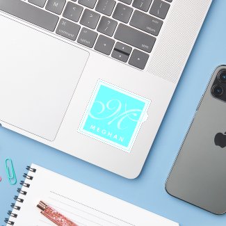 Editable Name Monogram Frame Contour Sticker