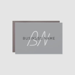 Editable Name or Greeting Black & Dark Gray Car Magnet