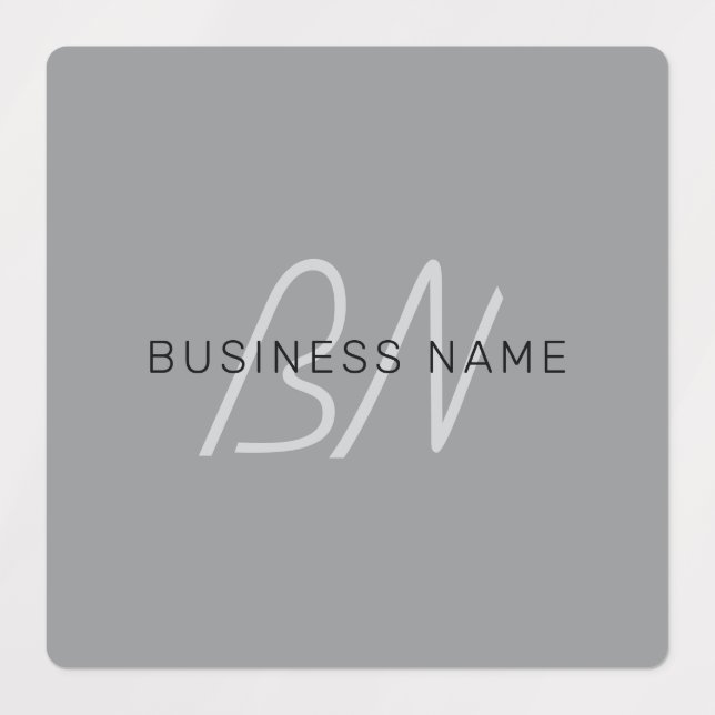 Editable Name or Greeting | Black & Dark Gray Labels (Design 1)