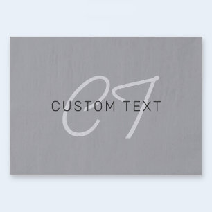 Editable Name or Greeting   Black & Dark Gray Tissue Paper