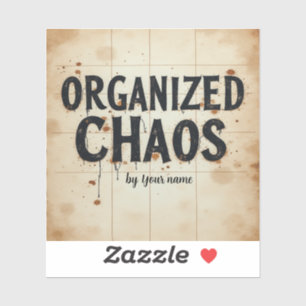 Editable Name “Organized Chaos” Planner Design Sticker
