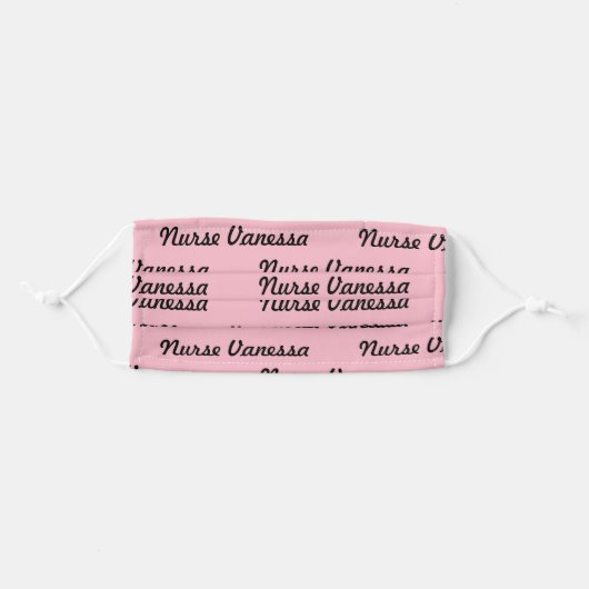 Editable Name Pink Adult Cloth Face Mask (Front, Folded)