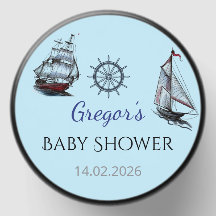 Editable Nautical Baby Shower Sticker