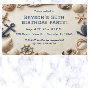 Editable Nautical Ocean Invitation