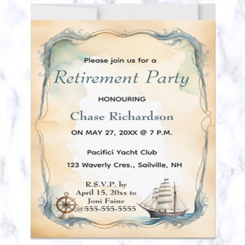 Editable Nautical Sailboat Helm Invitation