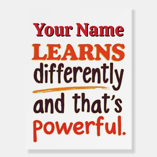 Editable Neurodiversity Quote for Students Foam Board (Front)