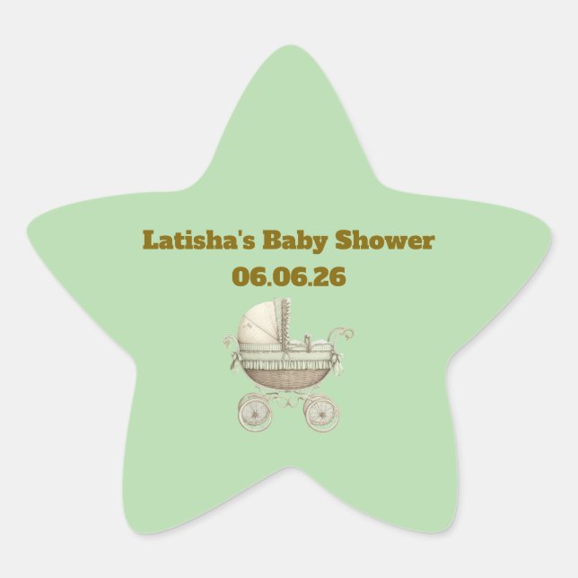 Editable Neutral Baby Shower Star Stickers (Front)
