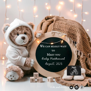 Editable neutral pregnancy announcement card