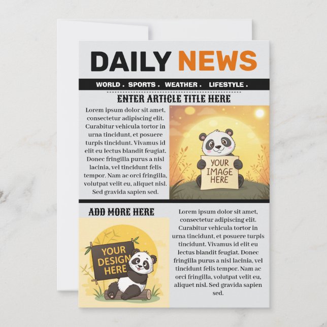 Editable Newspaper Article Template (Front)