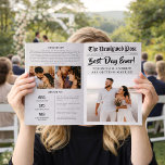 Editable Newspaper Wedding Program Folded Template Flyer<br><div class="desc">Create a timeless keepsake with this elegant newspaper-style wedding program, designed to print on standard 8.5 x 11 paper and folded in half by the customer to form a classic booklet. Inspired by a vintage newspaper layout, this modern yet sentimental design adds a unique storytelling touch to your wedding day....</div>