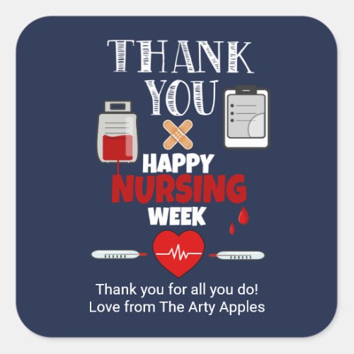 Editable Nurse appreciation week staff gift  Square Sticker