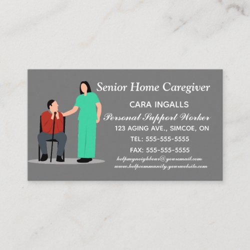 Editable Nursing Services and Home Care Business Card