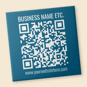 Editable Ocean Blue QR code Ceramic Tile