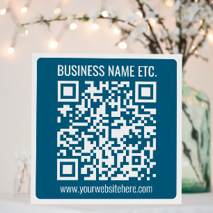 Editable Ocean Blue QR code  Foam Board