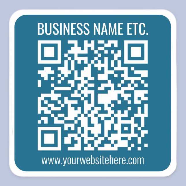 Editable Ocean Blue QR code  Square Sticker (Creator Uploaded)