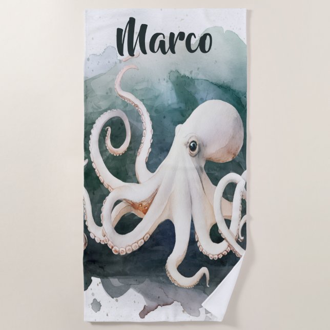 Editable Octopus Beach Towel (Front)