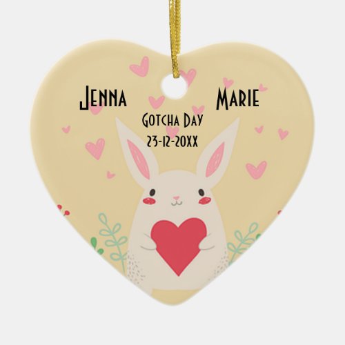 Editable Official Gotcha Day Adoption Ceramic Ornament