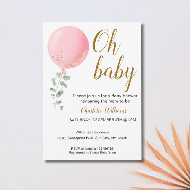 Editable Oh Baby Baby Shower Invitation (Creator Uploaded)