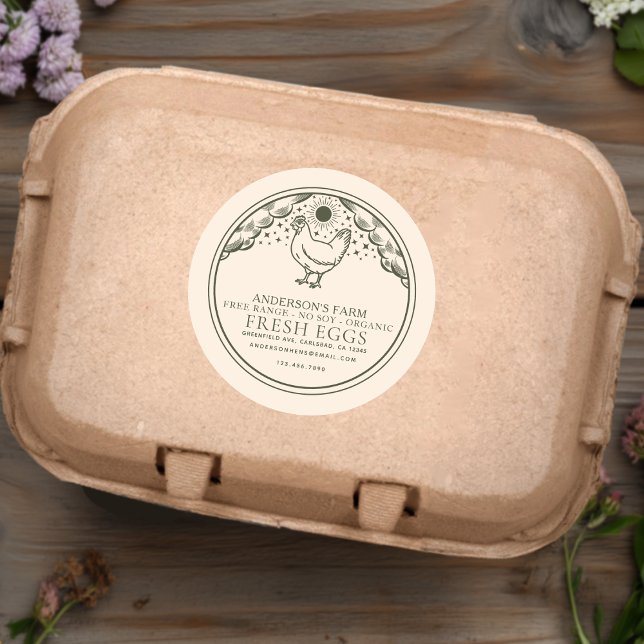 Editable Olive Witchy Tarot Eggs Family Farm Label (Creator Uploaded)