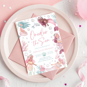 Editable Oneder the Sea Mermaid Invitation