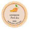 Editable Orange Gingham Peach Jam Label Stickers