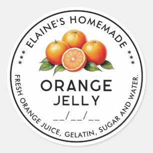 Editable orange jelly ingredients canning label