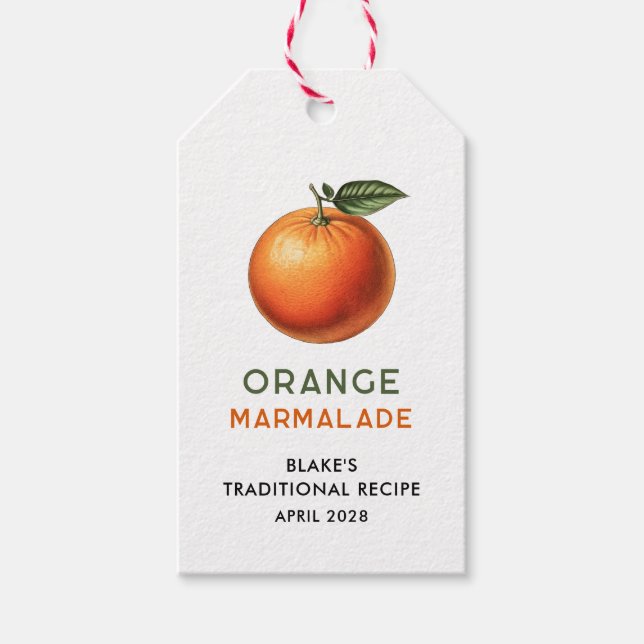 Editable orange marmalade pantry label (Front)