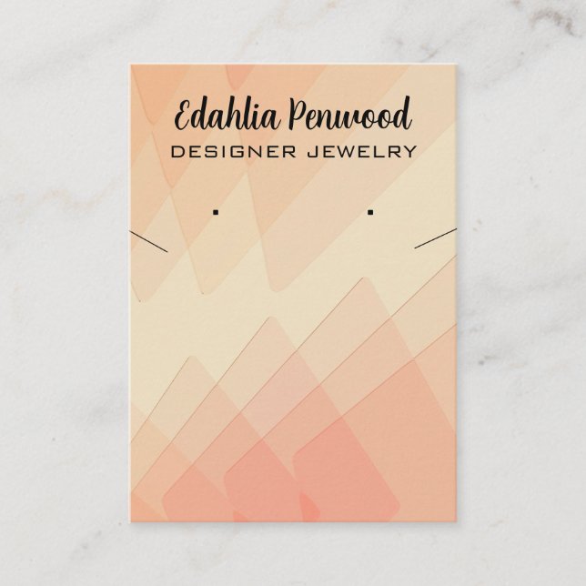 Editable Orange Peach Jewelry Holder Cards (Front)